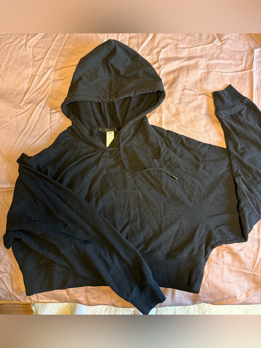 ALO Yoga Men's Black Zip-Up Hooded Sweater